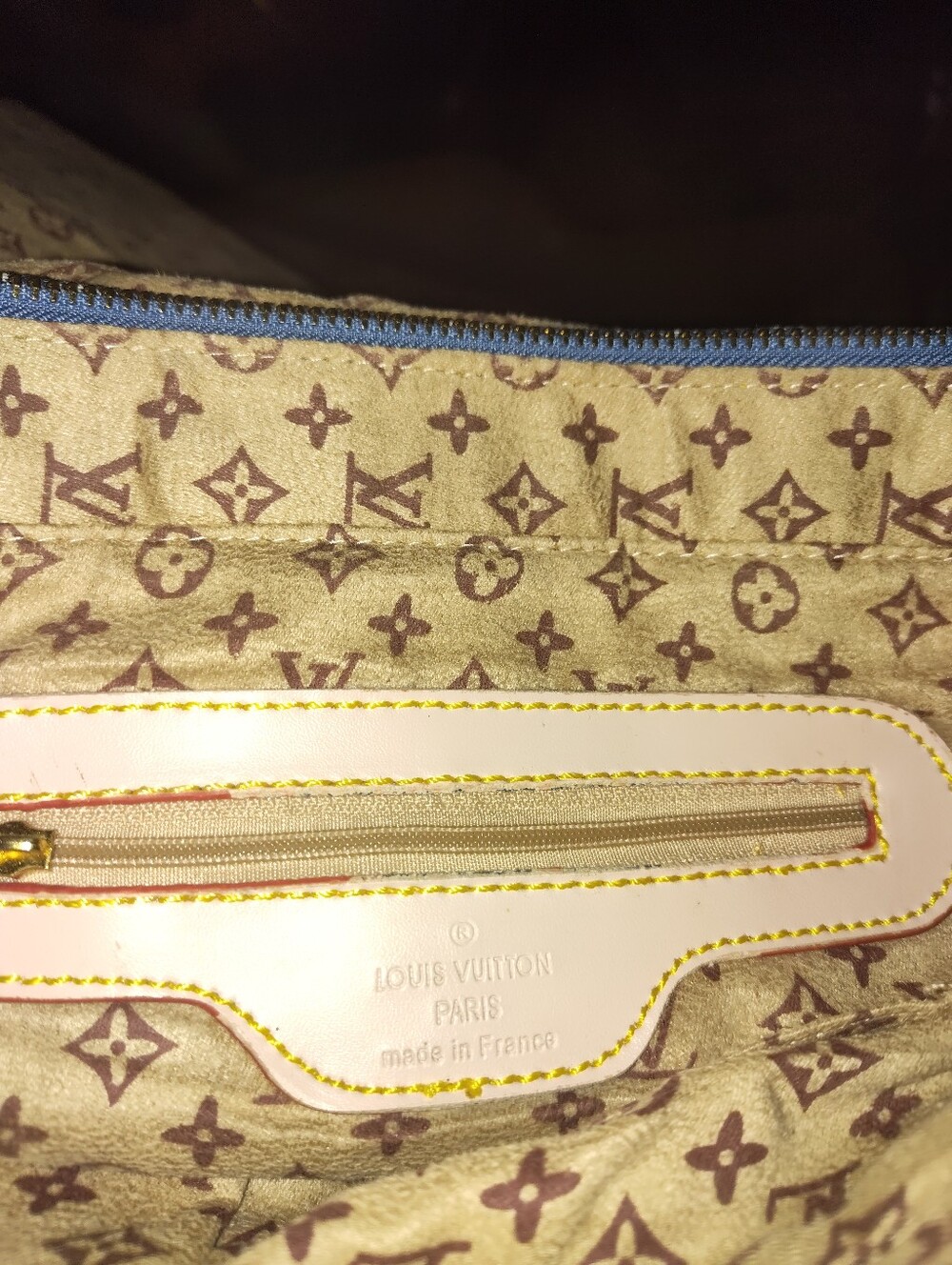 Louis Vuitton Patchwork Denim Messenger Bag in Blue and Black with Gold Hardware - Picture 2 of 6